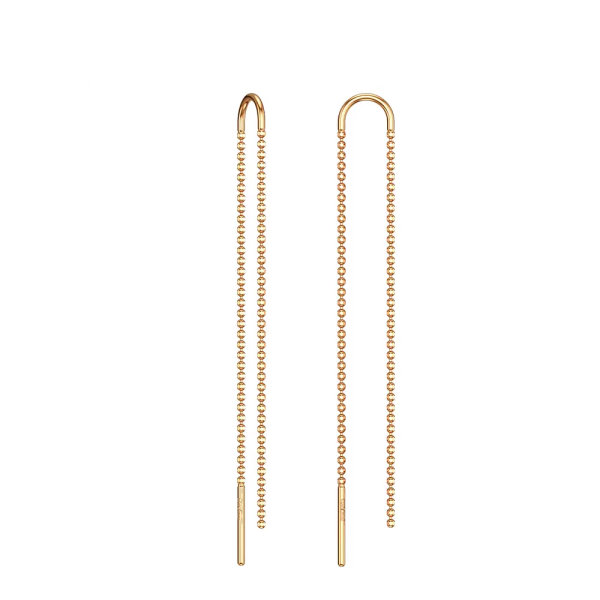 Серьги из красного золота «Двойная шариковая»